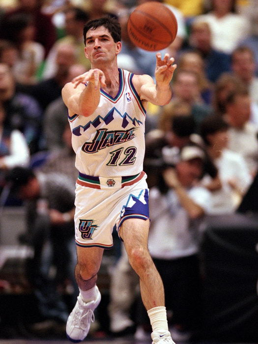 John Stockton Pass Legend Retro Basketball Sport Wall Art Print Poster