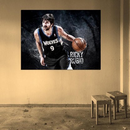 Ricky Rubio Art Basketball Sport Wall Art Print Poster