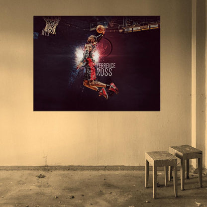 Terrence Ross Slam Dunk Art Basketball Sport Wall Art Print Poster