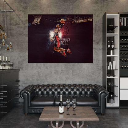 Terrence Ross Slam Dunk Art Basketball Sport Wall Art Print Poster