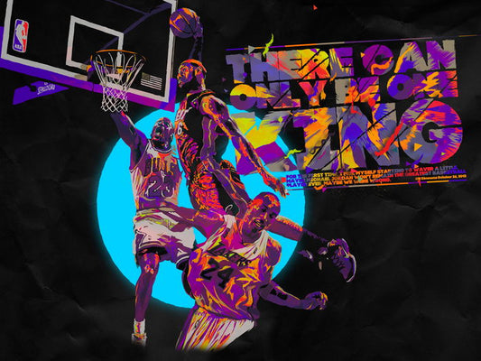 Lebron James King Posterize Dunk Art Basketball Sport Wall Art Print Poster