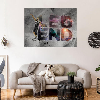 Tim Duncan Legend Art Basketball Sport Wall Art Print Poster