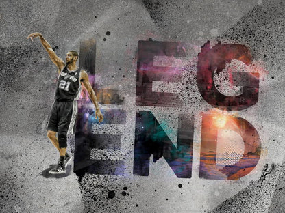 Tim Duncan Legend Art Basketball Sport Wall Art Print Poster
