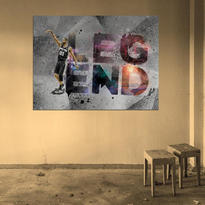 Tim Duncan Legend Art Basketball Sport Wall Art Print Poster