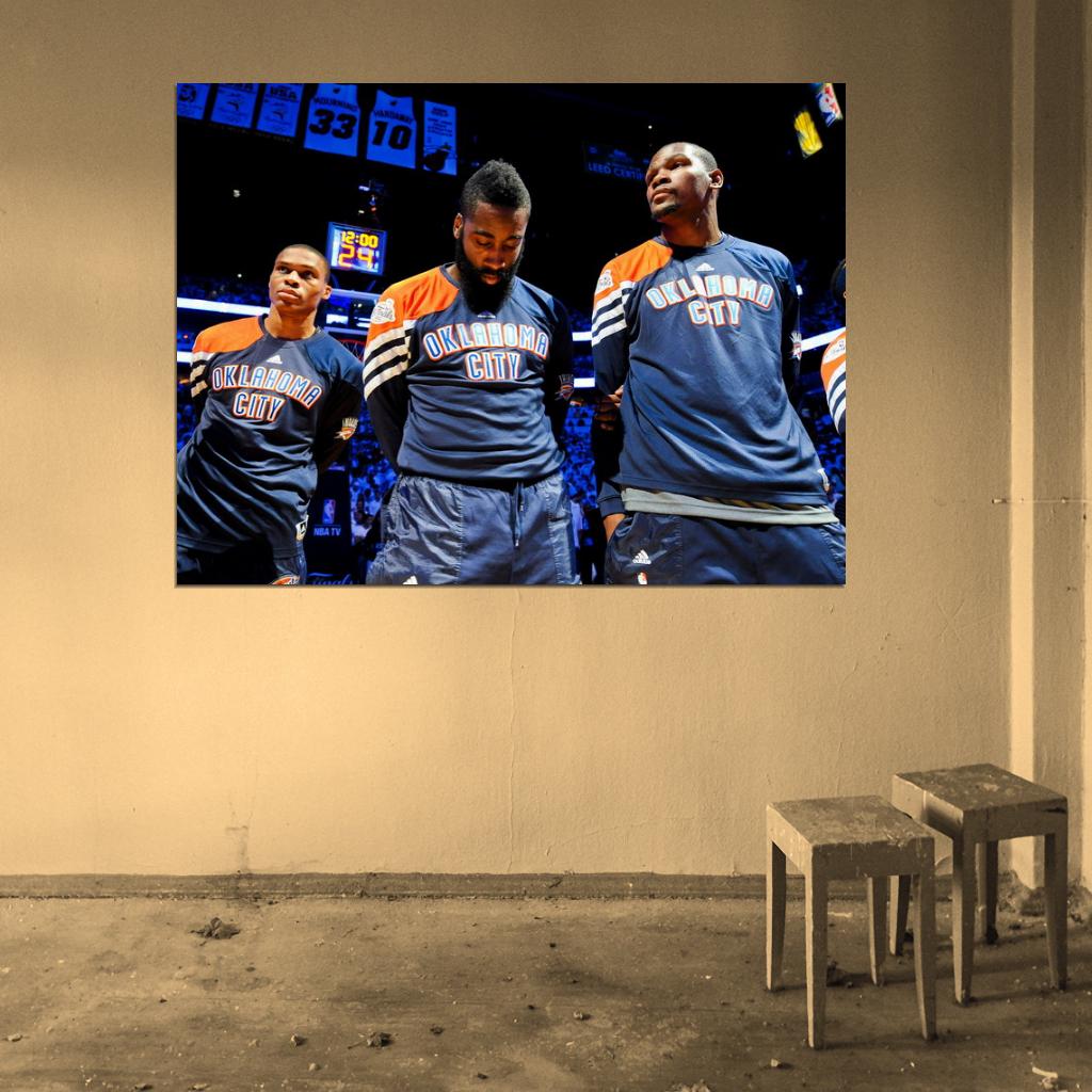 Russell Westbrook Kevin Durant Basketball Sport Wall Art Print Poster