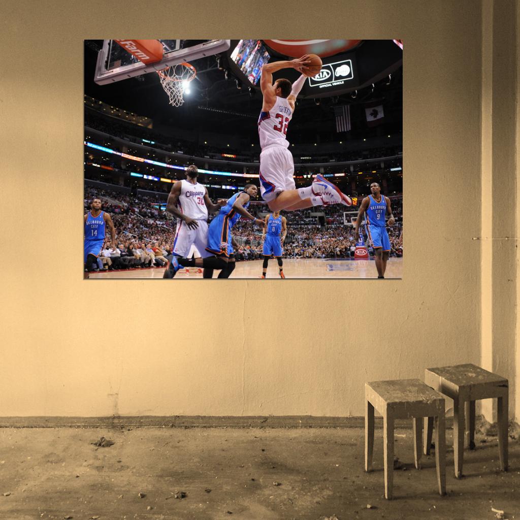 Blake Griffin Alley-oop Dunk Basketball Sport Wall Art Print Poster