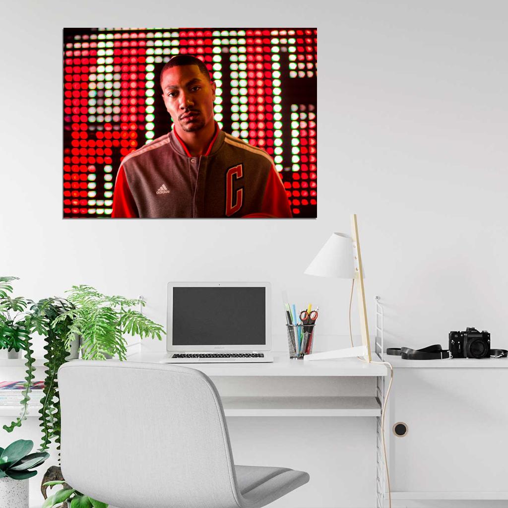 Derrick Rose Portrait Basketball Sport Wall Art Print Poster