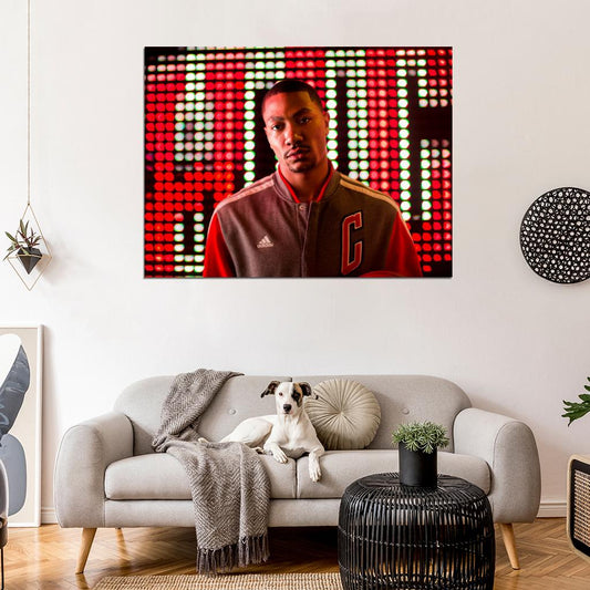 Derrick Rose Portrait Basketball Sport Wall Art Print Poster