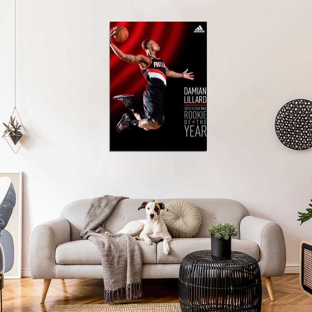Damian Lillard Dunk Art Roockie of the Year Basketball Sport Wall Art Print Poster