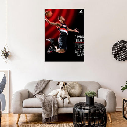 Damian Lillard Dunk Art Roockie of the Year Basketball Sport Wall Art Print Poster