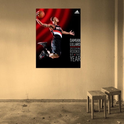 Damian Lillard Dunk Art Roockie of the Year Basketball Sport Wall Art Print Poster