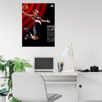 Damian Lillard Dunk Art Roockie of the Year Basketball Sport Wall Art Print Poster