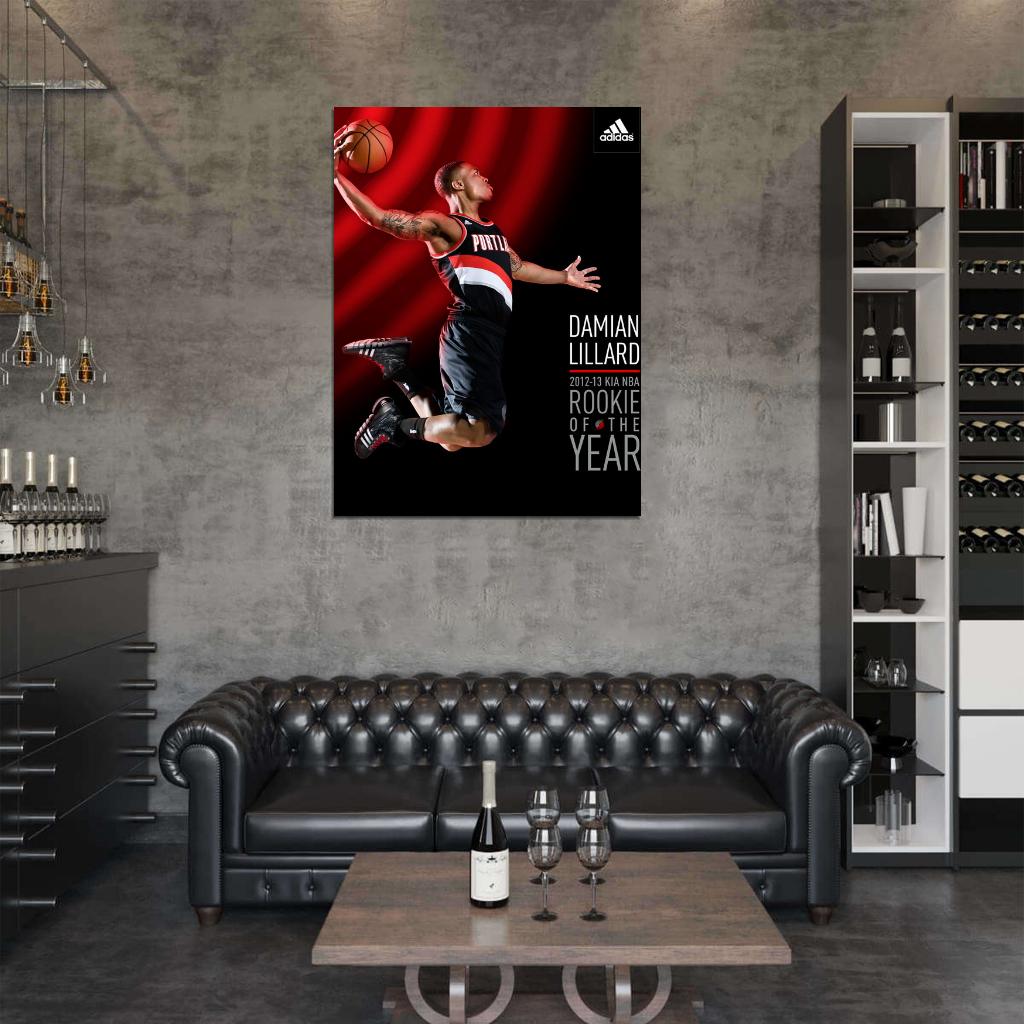 Damian Lillard Dunk Art Roockie of the Year Basketball Sport Wall Art Print Poster