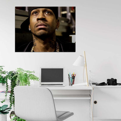 Allen Iverson Portrait Basketball Sport Wall Art Print Poster