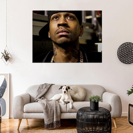 Allen Iverson Portrait Basketball Sport Wall Art Print Poster