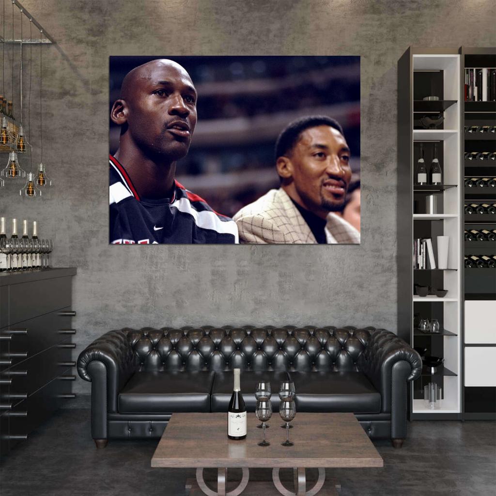 Michael Jordan Scottie Pippen Legends Basketball Sport Wall Art Print Poster