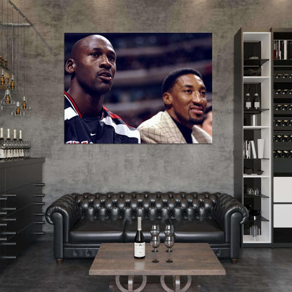 Michael Jordan Scottie Pippen Legends Basketball Sport Wall Art Print Poster