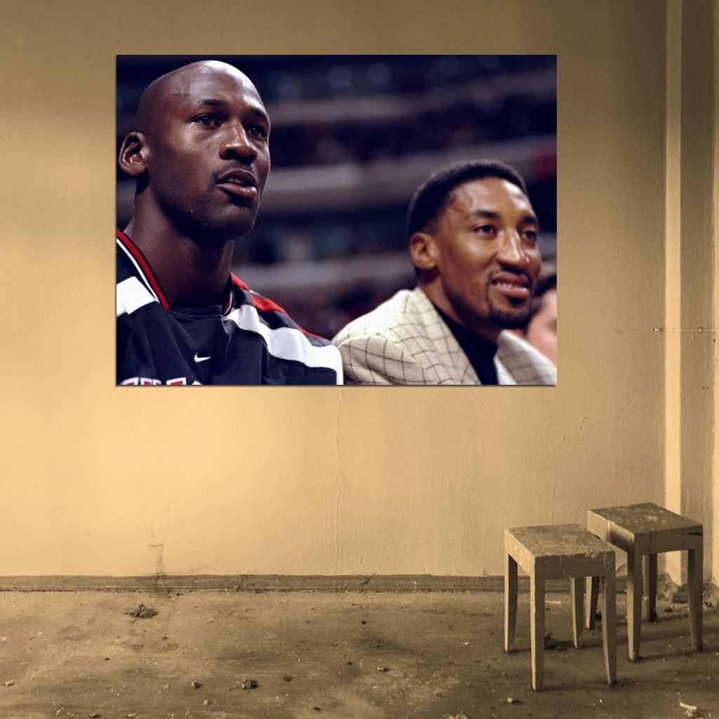 Michael Jordan Scottie Pippen Legends Basketball Sport Wall Art Print Poster