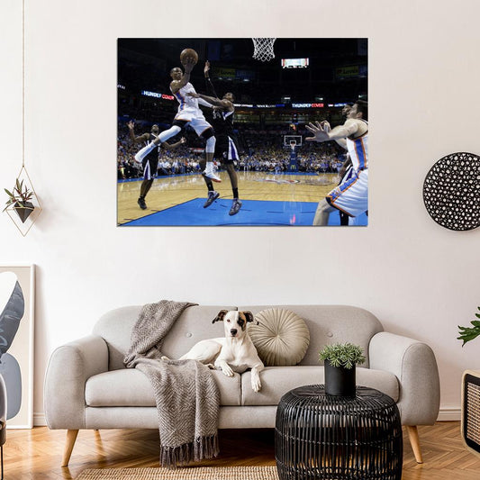 Russell Westbrook Layup OKC Thunder Basketball Sport Wall Art Print Poster