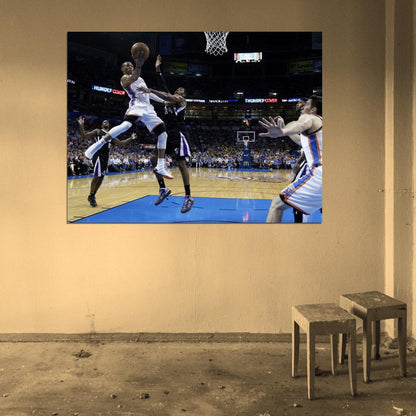 Russell Westbrook Layup OKC Thunder Basketball Sport Wall Art Print Poster