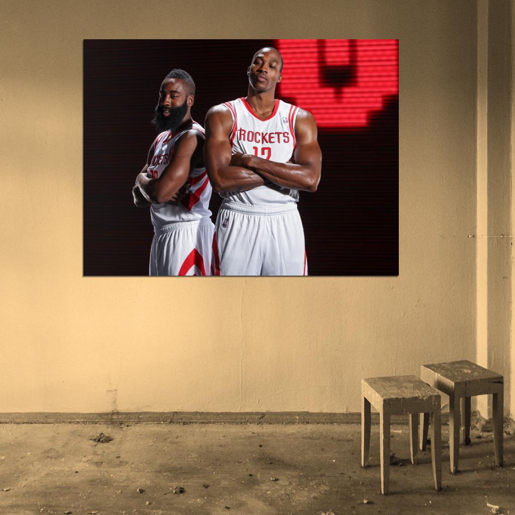 Dwight Howard James Harden Basketball Sport Wall Art Print Poster