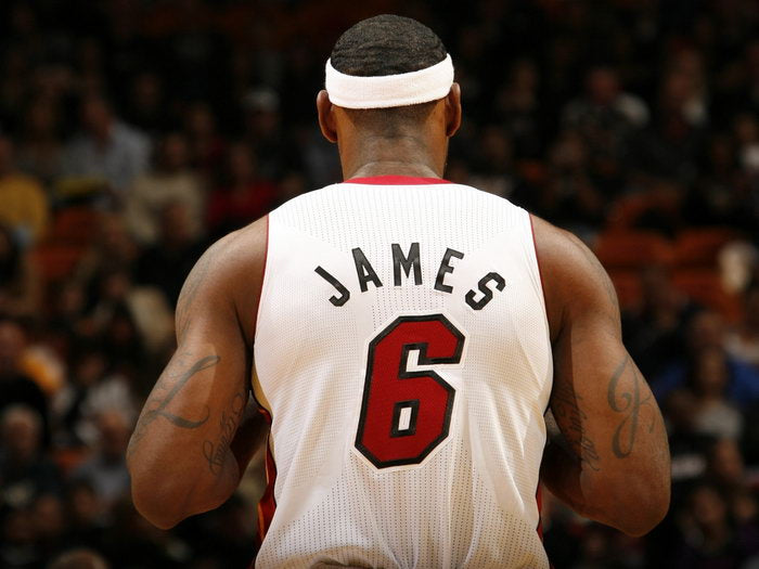 LeBron James Back Jersey Basketball Sport Wall Art Print Poster