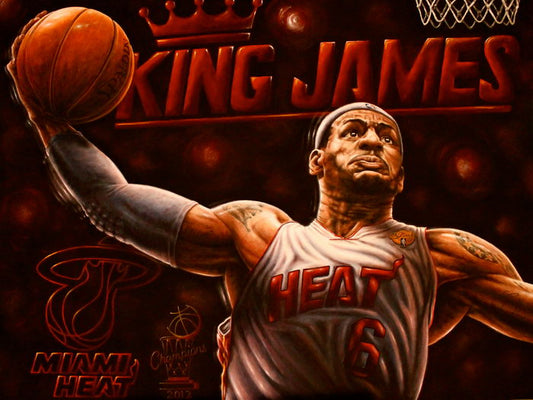 LeBron James Slam Dunk Art Painting Artwork Basketball Sport Wall Art Print Poster