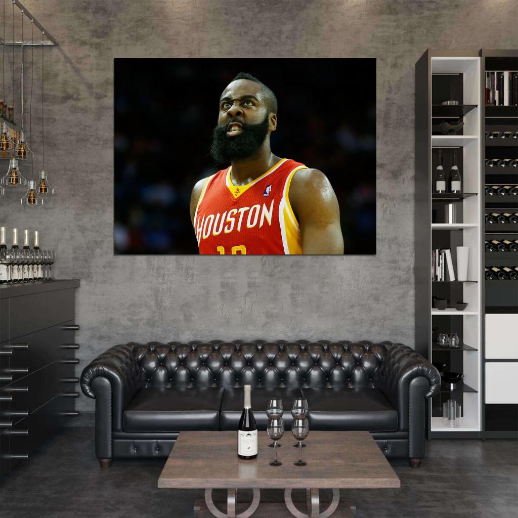 James Harden Beard Basketball Sport Wall Art Print Poster