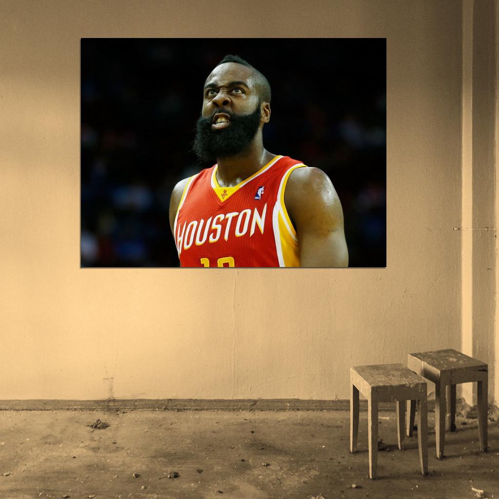 James Harden Beard Basketball Sport Wall Art Print Poster