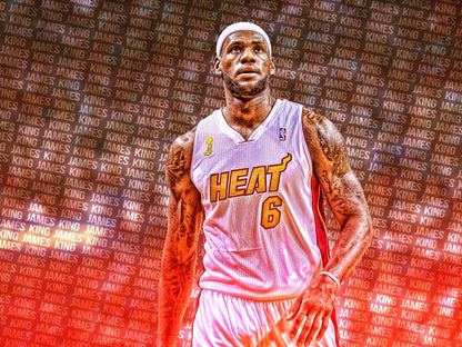 King James LeBron Art Basketball Sport Wall Art Print Poster