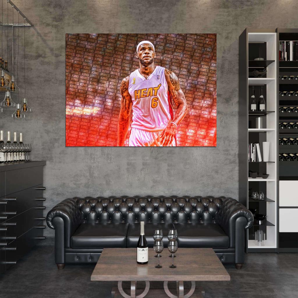 King James LeBron Art Basketball Sport Wall Art Print Poster