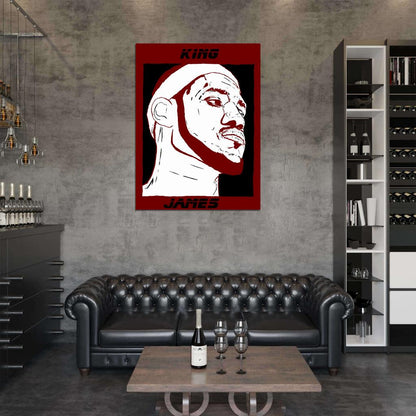 King James Portrait Art Lebron Basketball Sport Wall Art Print Poster