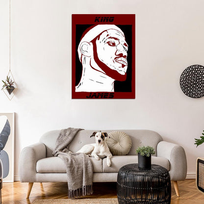 King James Portrait Art Lebron Basketball Sport Wall Art Print Poster
