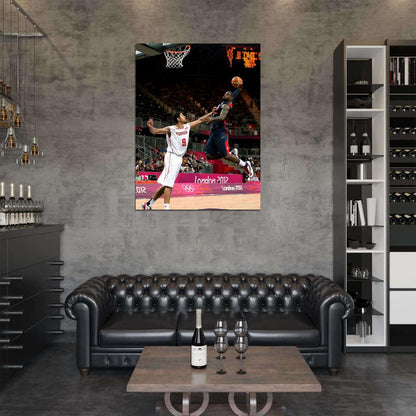 LeBron James Monster Dunk Posterize USA Team Basketball Sport Wall Art Print Poster