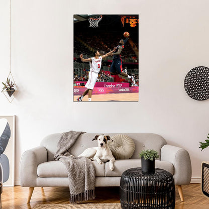 LeBron James Monster Dunk Posterize USA Team Basketball Sport Wall Art Print Poster