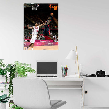 LeBron James Monster Dunk Posterize USA Team Basketball Sport Wall Art Print Poster