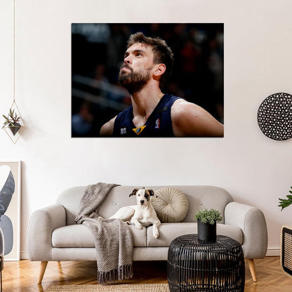Marc Gasol Portrait Basketball Sport Wall Art Print Poster