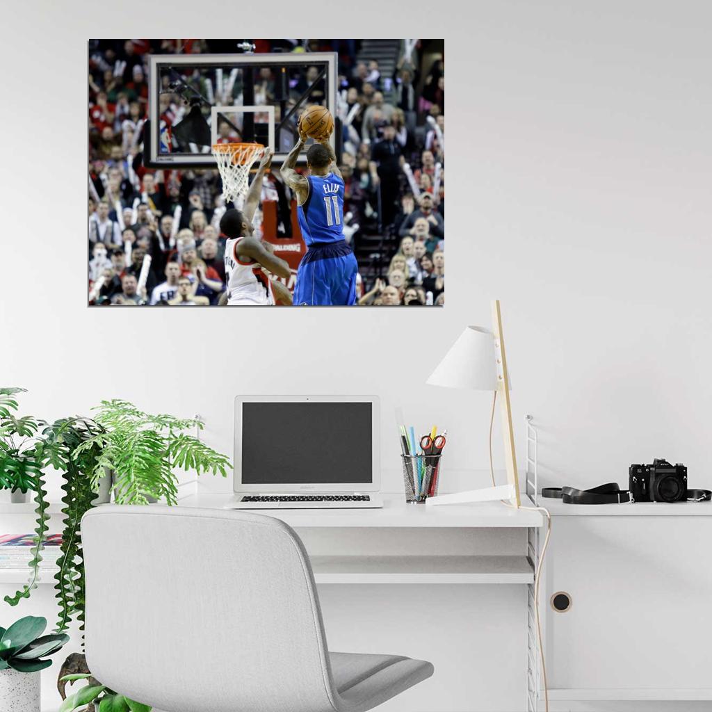 Monta Ellis Game-Winner Shot Buzzer Beater vs Portland 2013 Dallas Basketball Sport Wall Art Print Poster