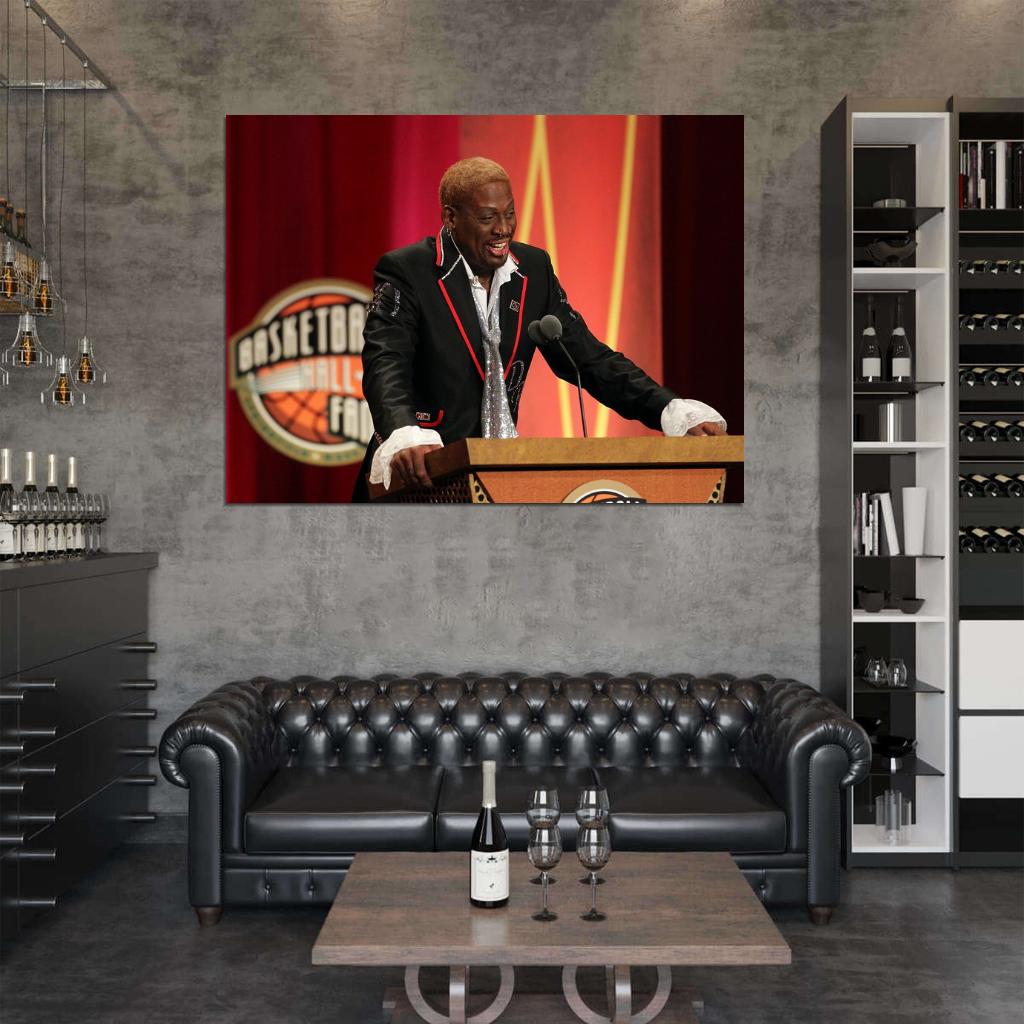 Dennis Rodman Hall of Fame Speech Basketball Sport Wall Art Print Poster