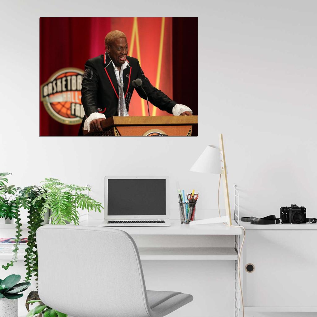 Dennis Rodman Hall of Fame Speech Basketball Sport Wall Art Print Poster