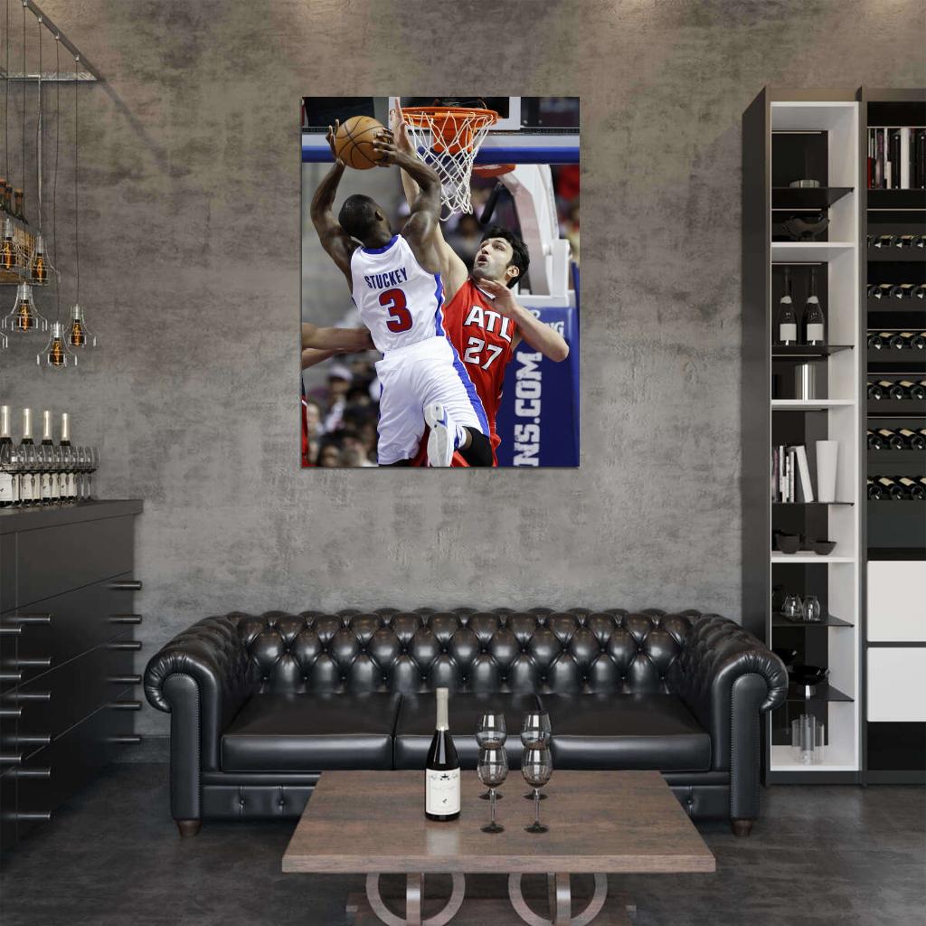 Rodney Stuckey Slam Dunk Basketball Sport Wall Art Print Poster