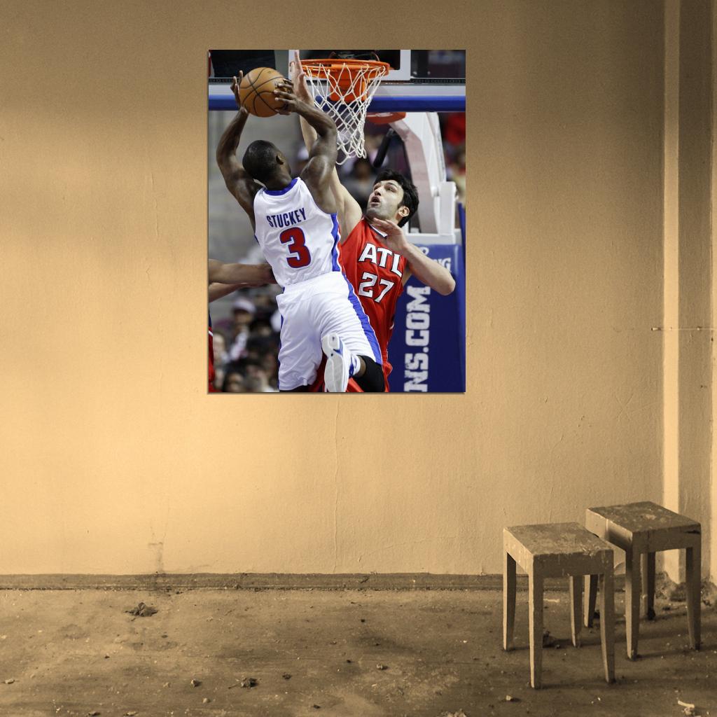 Rodney Stuckey Slam Dunk Basketball Sport Wall Art Print Poster