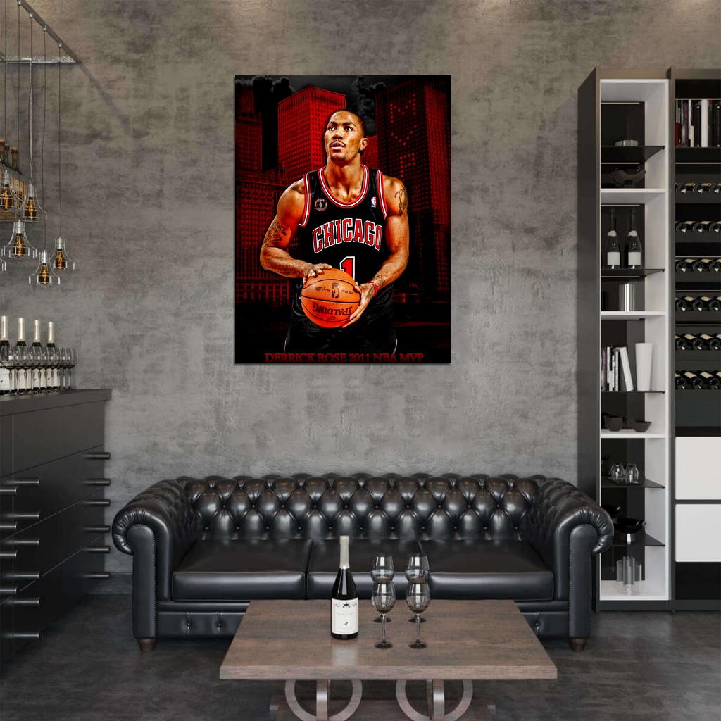 Derrick Rose MVP Art Basketball Sport Wall Art Print Poster