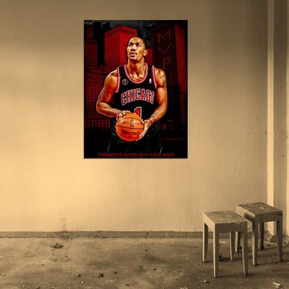 Derrick Rose MVP Art Basketball Sport Wall Art Print Poster