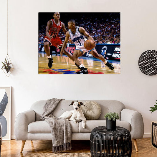 Tyrone Muggsy Bogues Basketball Sport Wall Art Print Poster