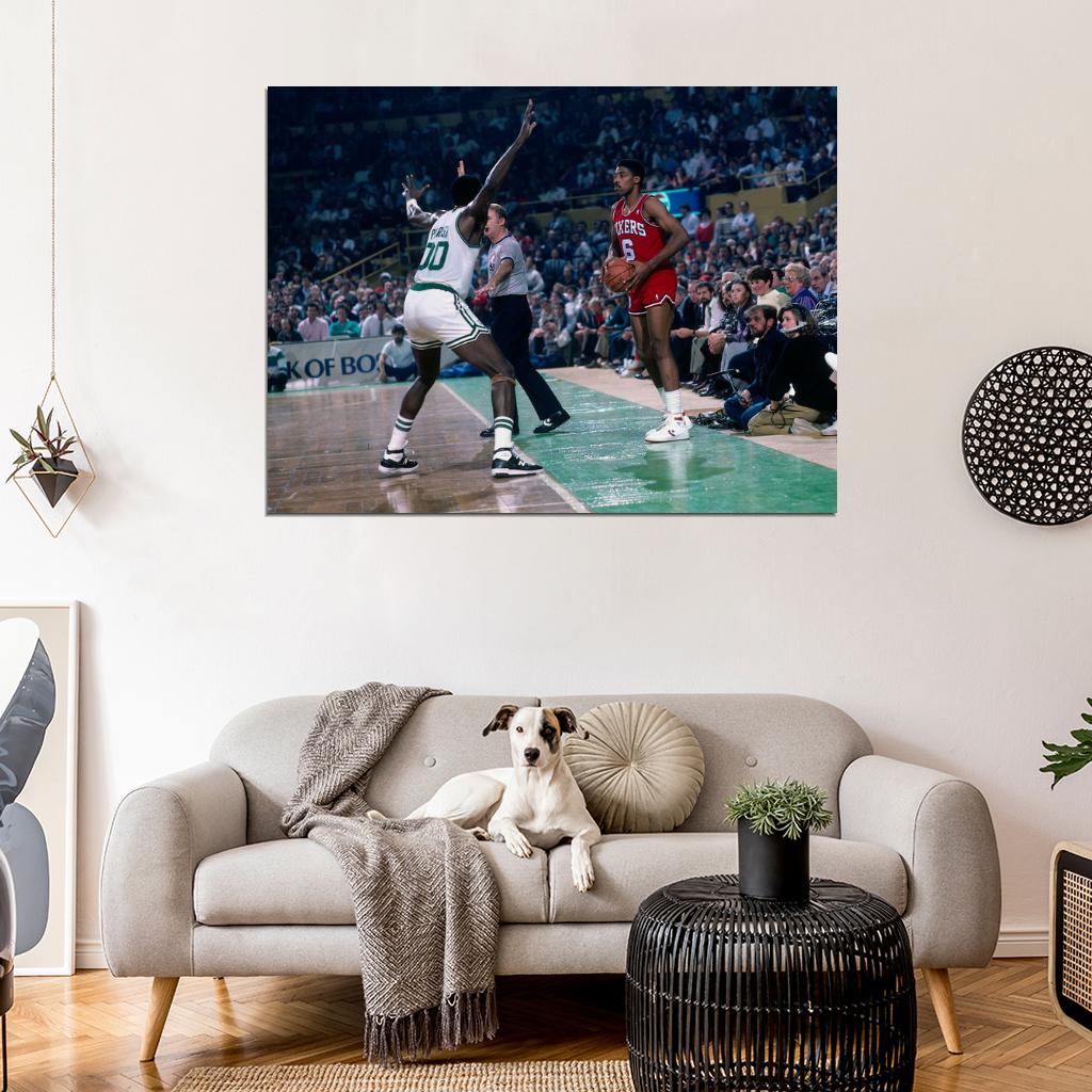Julius Erving Dr J Sixers Retro Vintage Basketball Sport Wall Art Print Poster