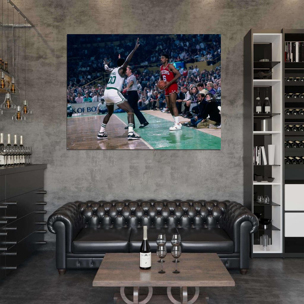 Julius Erving Dr J Sixers Retro Vintage Basketball Sport Wall Art Print Poster
