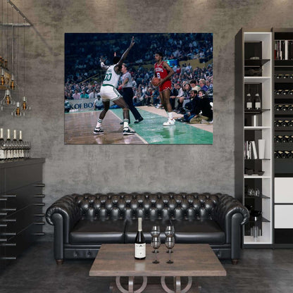 Julius Erving Dr J Sixers Retro Vintage Basketball Sport Wall Art Print Poster