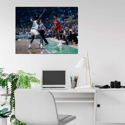 Julius Erving Dr J Sixers Retro Vintage Basketball Sport Wall Art Print Poster