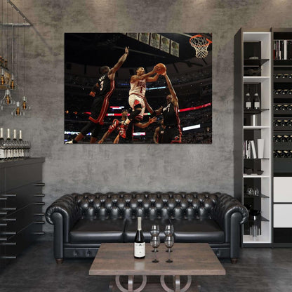 Derrick Rose Layup Basketball Sport Wall Art Print Poster